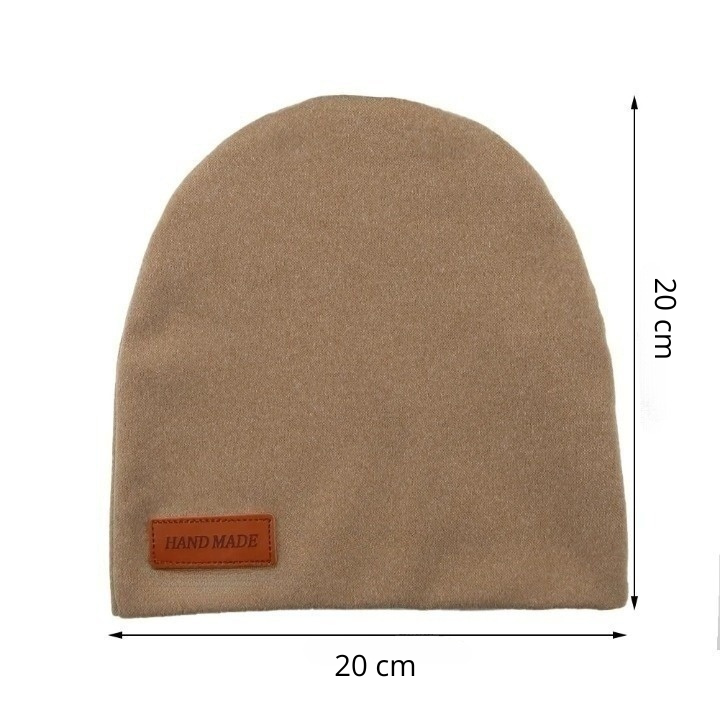 Gorro de Cachemira para bebé  recién nacidos, gorros de otoño e invierno con etiqueta de cuero hecha a mano, gorros para niños y niñas - Bebe a la moda 