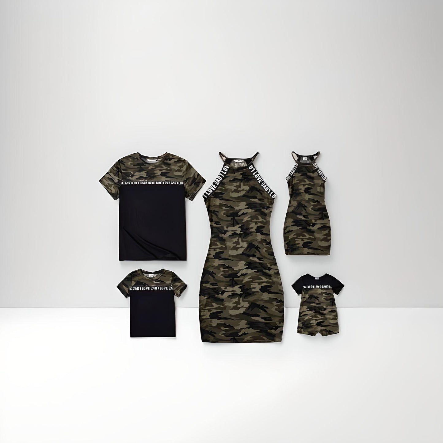 Ropa a Juego para la Familia con Estampado Militar