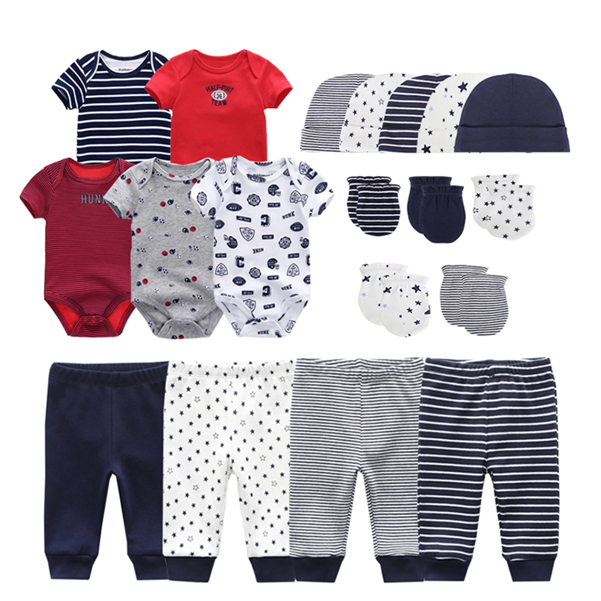 Kit de 20 Piezas de Ropa para Bebé - El Regalo Perfecto: Bodis, Pantalones, Gorros y Guantes en Algodón ¡Viste a los mas Pequeño con Estilo y Comodidad desde el Nacimiento hasta los 6 Meses! - Bebe a la moda 