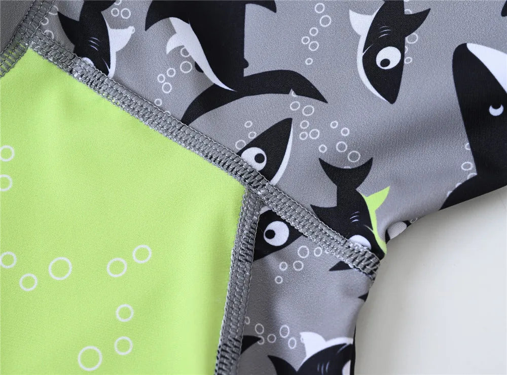 Verano Niños Traje de baño de una pieza Cool Shark Print Niños Traje de baño Ropa de playa Ropa de chico - Bebe a la moda 