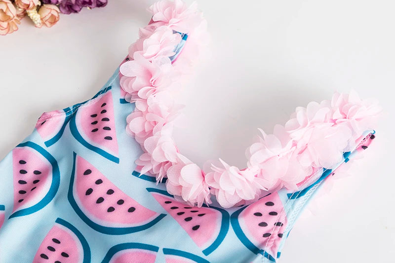 Conjunto de Bikini para bebé y niña, traje de baño de una pieza con estampado Floral - Bebe a la moda 