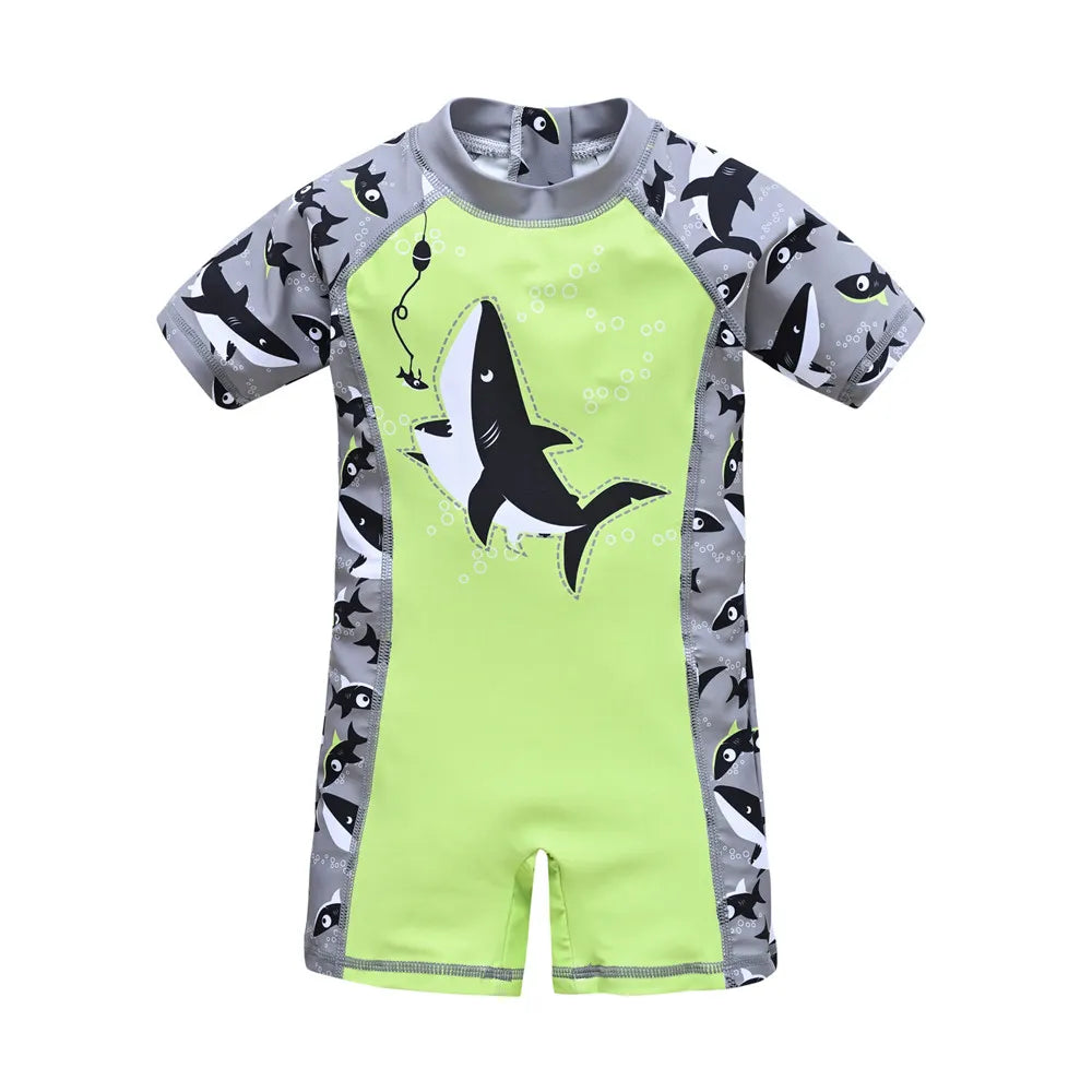 Verano Niños Traje de baño de una pieza Cool Shark Print Niños Traje de baño Ropa de playa Ropa de chico - Bebe a la moda 